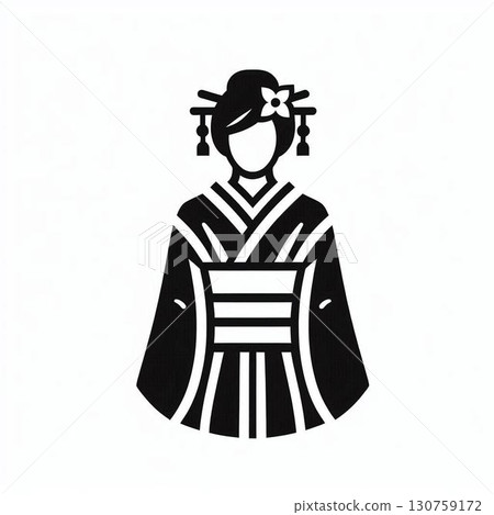 Japanese clothing icon, Japanese clothing logo, kimono icon, kimono logo 130759172