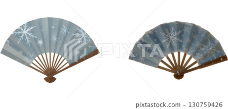 A folding fan with a winter motif 130759426