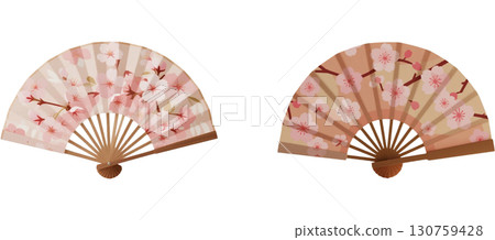 春天主題的折扇 130759428