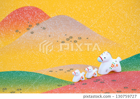 Year of the Horse New Year's Material: A horse and its child running through the fields Year of the Horse New Year's Material: A horse and its child running through the fields 130759727