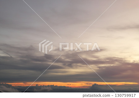 Evening view from Mt. Wanizuka: sunset sky 130759917