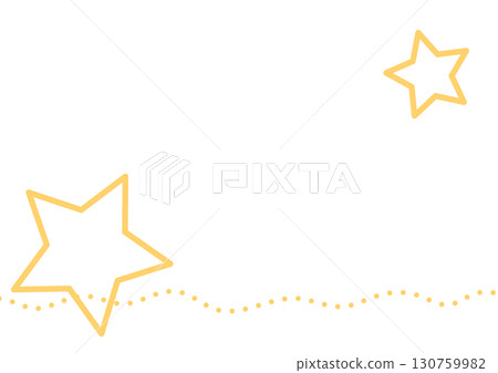 帶有黃色星星和虛線的可愛流行背景 130759982