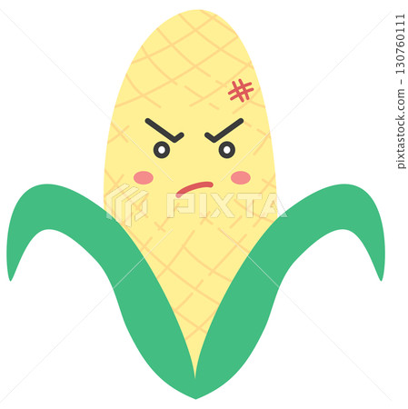 cute and minimal corn with angry face cute and minimal corn with angry face 130760111