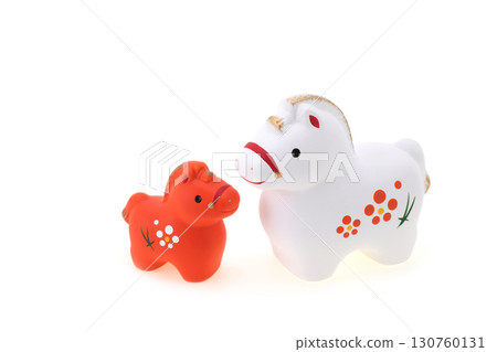 Year of the Horse New Year's Material Cute Red and White Horse 130760131