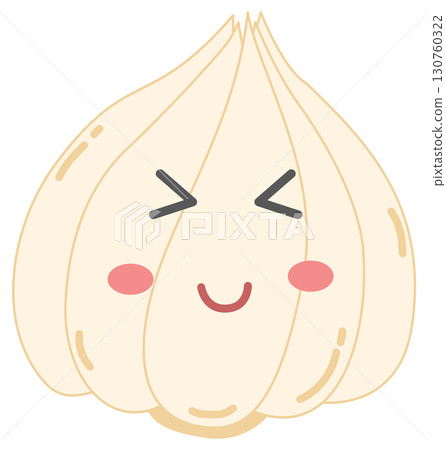 cute and minimal garlic with shy face 130760322