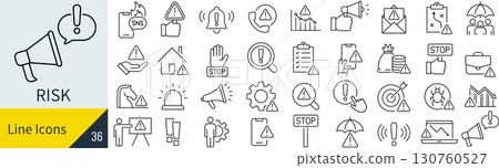 Risk Icon Set 130760527