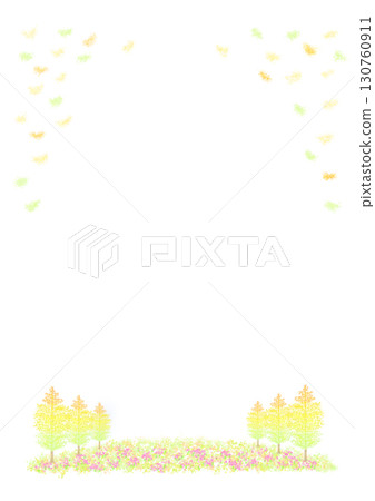 銀杏樹框架 130760911