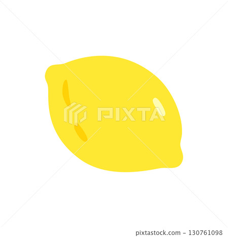 Bright yellow lemon in simple flat cartoon style Bright yellow lemon in simple flat cartoon style 130761098