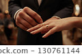 Bride and groom who exchanges rings 130761144