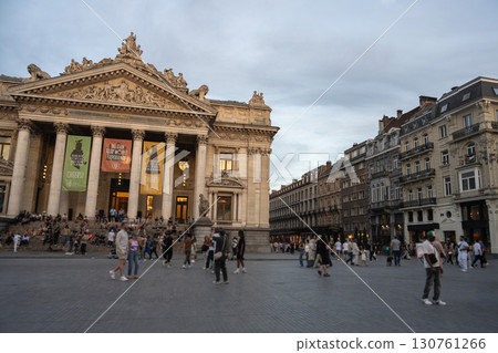 Place de la Bourse and Stock Exchange, Brussels, Belgium 130761266
