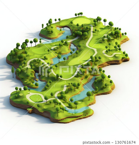 Isometric Miniature Golf Course Design. Generative ai Isometric Miniature Golf Course Design. Generative ai 130761674