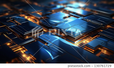 Futuristic Digital Network Structure. Generative ai 130761729