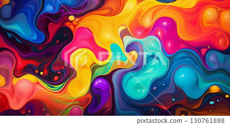 Vibrant Abstract Swirl of Colors. Generative ai Vibrant Abstract Swirl of Colors. Generative ai 130761898