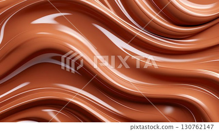 Smooth Chocolate Waves Texture. Generative ai 130762147