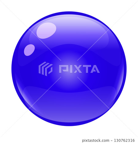 Glass ball sphere blue shiny glass, glossy bubble Glass ball sphere blue shiny glass, glossy bubble 130762316