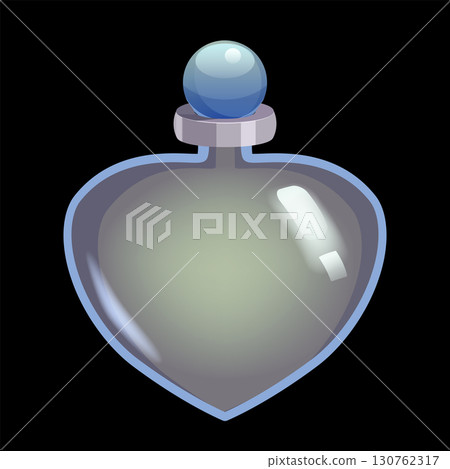 Fantasy Potion Bottle Illustration, glass flask icon. Ui game assets Fantasy Potion Bottle Illustration, glass flask icon. Ui game assets 130762317
