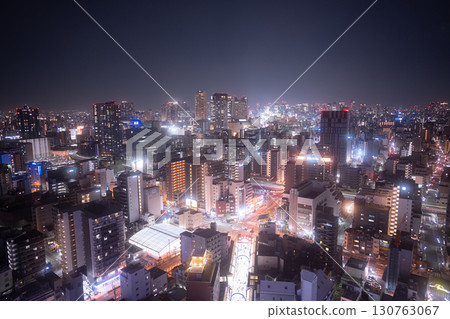 The brilliantly shining night view of Osaka The brilliantly shining night view of Osaka 130763067