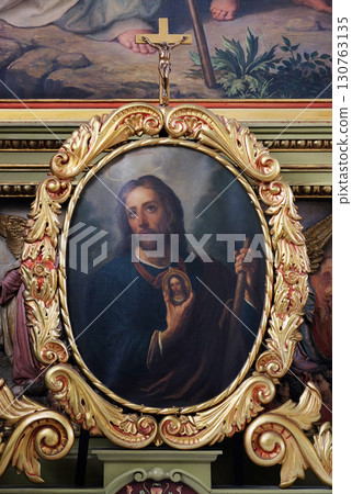 Saint Jude Thaddeus altarpiiece in the Basilica of the Sacred Heart of Jesus in Zagreb, Croatia 130763135