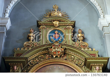 Altar in the Basilica of the Sacred Heart of Jesus in Zagreb, Croatia 130763140
