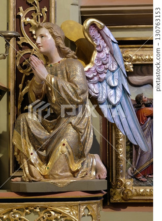 Angel statue on the altar in the church of Saint Matthew in Stitar, Croatia 130763153
