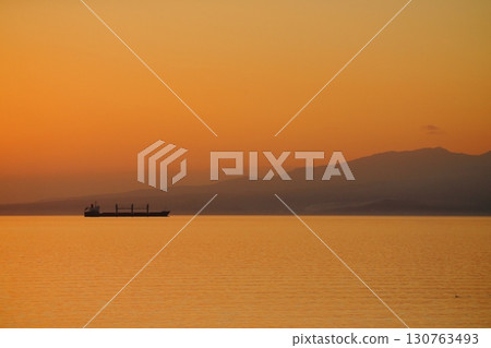 Arao City Ariake Sea Coast New Year's Day Dusk 130763493