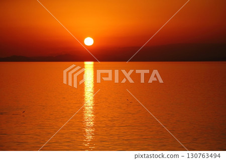 Arao City Ariake Sea Coast New Year's Day Dusk 130763494