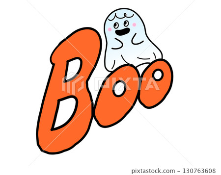 一個簡單的設計,帶有可愛的幽靈和橙色的 BOO 字母 | 幽靈,BOO,鬧鬼,萬聖節 一個簡單的設計,帶有可愛的幽靈和橙色的 BOO 字母 | 幽靈,BOO,鬧鬼,萬聖節 130763608