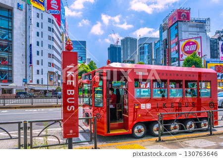 Tokyo cityscape in Japan, East exit of Ikebukuro Station. View of Ikebus and other facilities. (19th) 130763646