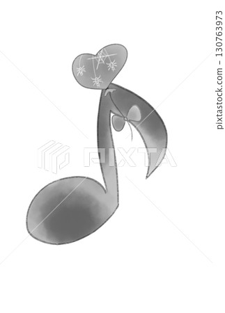 Musical notes with Halloween balloons 130763973