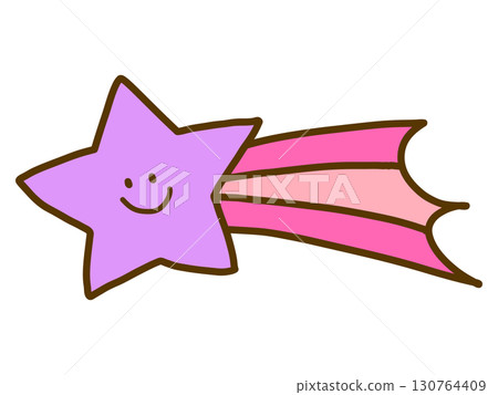 Pop and simple hand-drawn illustration, Lavender version | Smile Shooting Star | Kindergarten, Nursery Pop and simple hand-drawn illustration, Lavender version | Smile Shooting Star | Kindergarten, Nursery 130764409