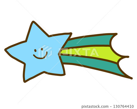 Pop and simple hand-drawn illustration, light blue version | Smile Shooting Star | Kindergarten, Nursery School 130764410