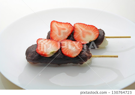 Dango and strawberry sweets 130764723