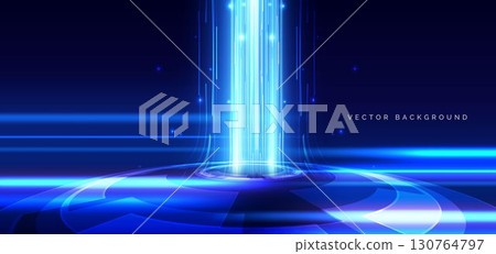 Technology futuristic interface, hud, gear, on dark backgroung with lighting effect. 130764797