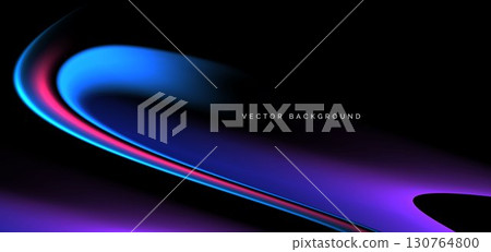 Modern curve blue and purple gradient texture on black background. 130764800