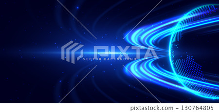 Global speed blue rays connection network on dark blue background. High speed technology futuristic concept. Global speed blue rays connection network on dark blue background. High speed technology futuristic concept. 130764805
