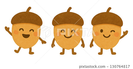 適合兒童的可愛橡子角色 130764817