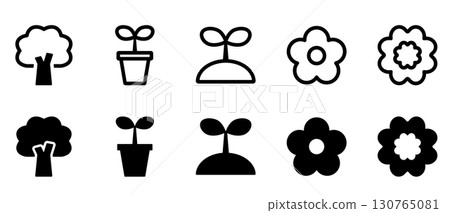 植物圖示插圖集 130765081