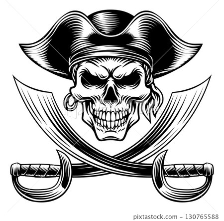 Skull Pirate Crossbones Cross Cutlass Swords Skull Pirate Crossbones Cross Cutlass Swords 130765588