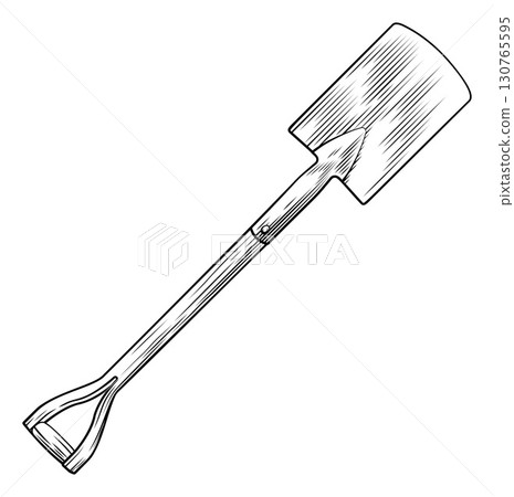 Vintage Woodcut Gardening Shovel Garden Spade Tool Vintage Woodcut Gardening Shovel Garden Spade Tool 130765595