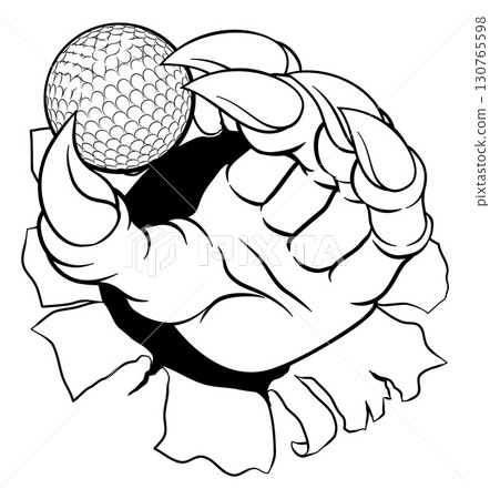 Golf Ball Claw Cartoon Monster Animal Hand Golf Ball Claw Cartoon Monster Animal Hand 130765598