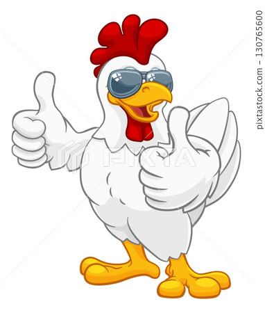 Chicken Rooster Cockerel Bird Sunglasses Cartoon Chicken Rooster Cockerel Bird Sunglasses Cartoon 130765600