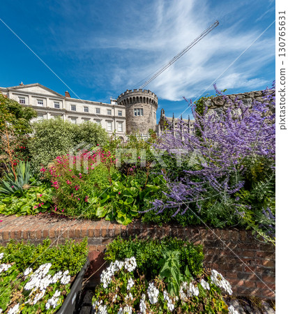 The beautiful Dublin Castle gardens in Ireland 130765631