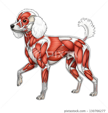Poodle dog anatomy llustration 130766277