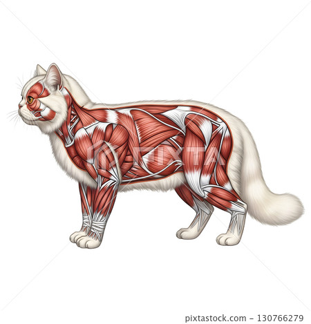 persian cat anatomy llustration 130766279