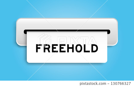 White coupon banner with word from freehold machine on blue color background White coupon banner with word from freehold machine on blue color background 130766327