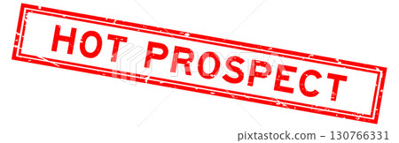 Grunge red hot prospect word square rubber seal stamp on white background Grunge red hot prospect word square rubber seal stamp on white background 130766331