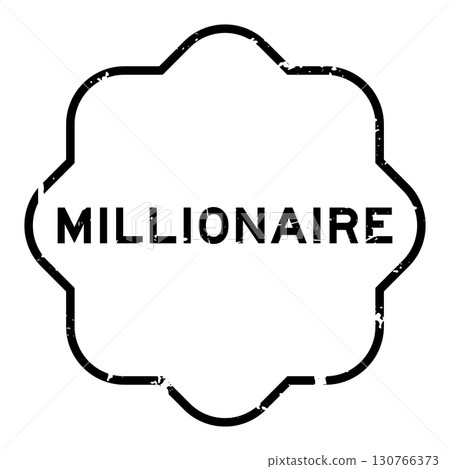 Grunge black millionaire word square rubber seal stamp on white background 130766373