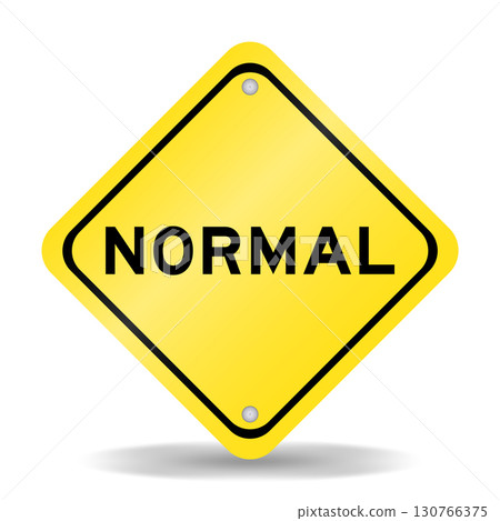 Yellow color transportation sign with word normal on white background 130766375