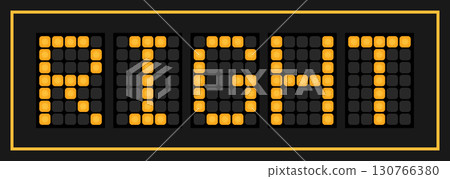 Orange color led banner in word right on black background 130766380