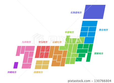 Vector illustration of Japan map 130766804